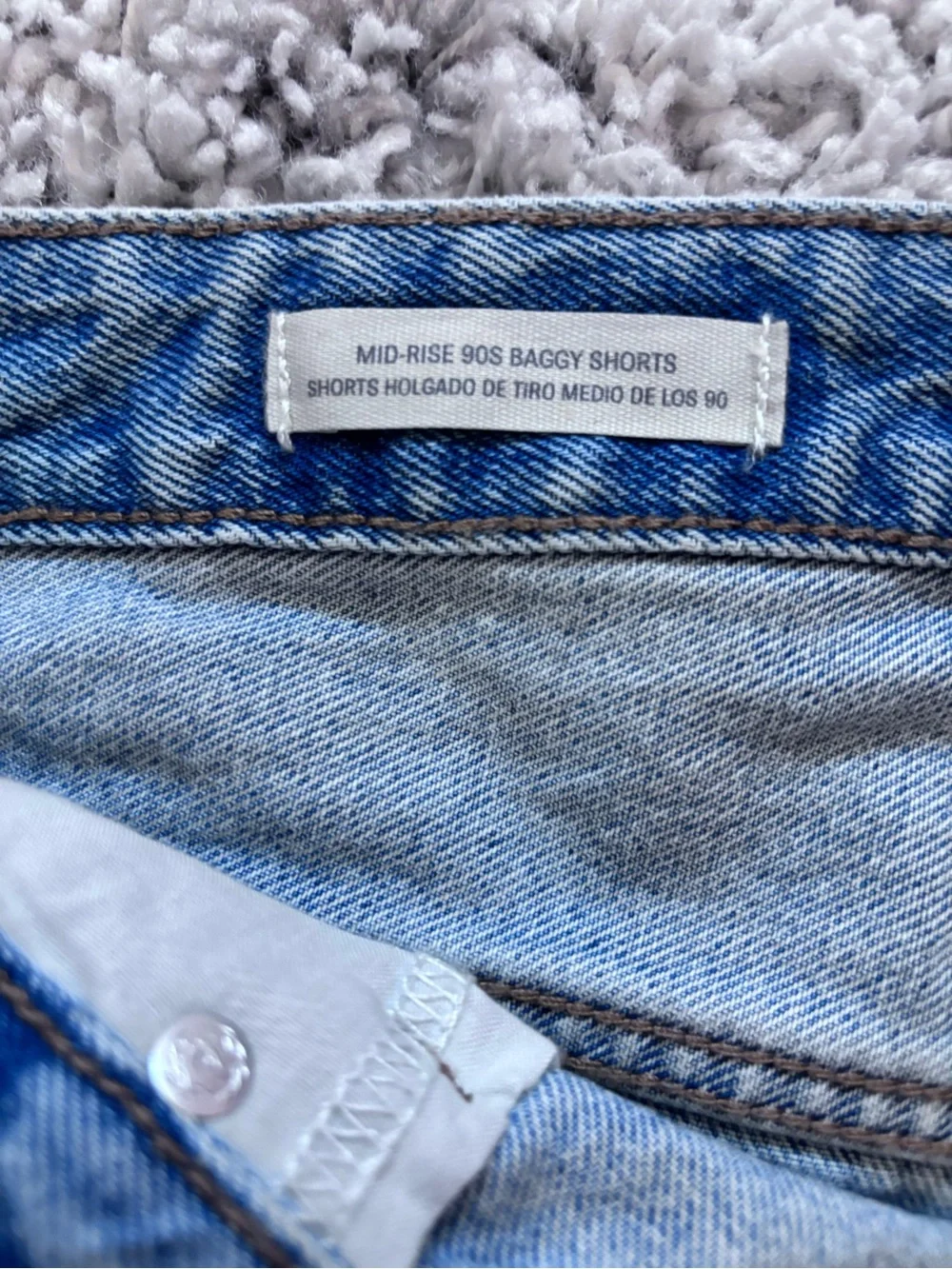 Classic High-Rise Denim Shorts in Blue